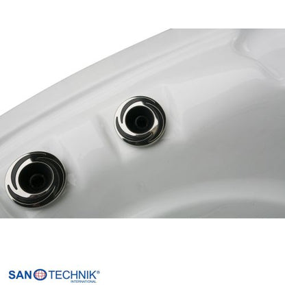 Sanotechnik TAHITI OUTDOOR WHIRLPOOL white marble inkl. Abdeckung und Stiege 200x200x88 cm