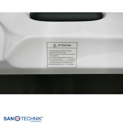 Sanotechnik TAHITI OUTDOOR WHIRLPOOL white marble inkl. Abdeckung und Stiege 200x200x88 cm