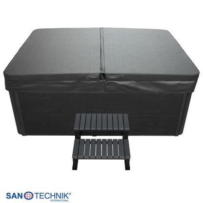 Sanotechnik DIABLO OUTDOOR WHIRLPOOL white marble inkl. Abdeckung und Stiege 210x160x80 cm