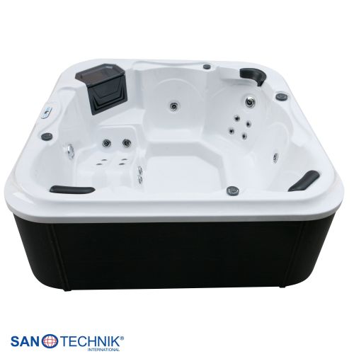 Sanotechnik TIROL OUTDOOR WHIRLPOOL white marble inkl. Abdeckung und Stiege 210x210x80 cm