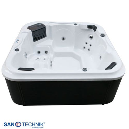 Sanotechnik TIROL OUTDOOR WHIRLPOOL white marble inkl. Abdeckung und Stiege 210x210x80 cm