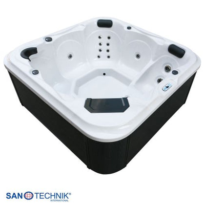 Sanotechnik TIROL OUTDOOR WHIRLPOOL white marble inkl. Abdeckung und Stiege 210x210x80 cm