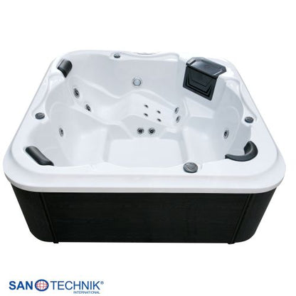 Sanotechnik TIROL OUTDOOR WHIRLPOOL white marble inkl. Abdeckung und Stiege 210x210x80 cm