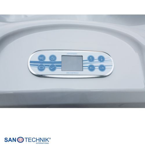 Sanotechnik TIROL OUTDOOR WHIRLPOOL white marble inkl. Abdeckung und Stiege 210x210x80 cm