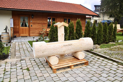 Holzbrunnen ,,Schliersberg" Holztrog Ränder abgeflacht aus Tannenholz | diverse Größen & Optionen