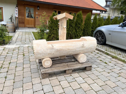 Holzbrunnen ,,Schliersberg" Holztrog Ränder abgeflacht aus Tannenholz | diverse Größen & Optionen