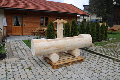 Holzbrunnen ,,Schliersberg" Holztrog Ränder abgeflacht aus Tannenholz | diverse Größen & Optionen