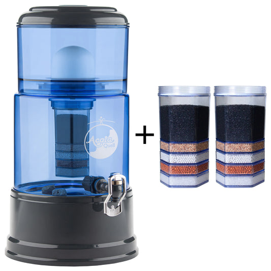 AcalaQuell® Smart blau | anthrazit | 8 Liter für 1-4 Personen | verschiedene Optionen | Einsteigerset klein