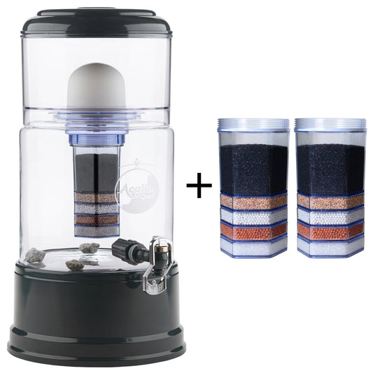 AcalaQuell® Smart kristallklar | anthrazit | 8 Liter für 1-4 Personen | verschiedene Optionen | Einsteigerset klein
