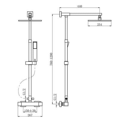 StoneArt 901830 mit Thermostat (Duschsystem mit Regendusche)