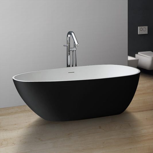 StoneArt Badewanne BS-505 schwarz-weiß 171x85 cm matt