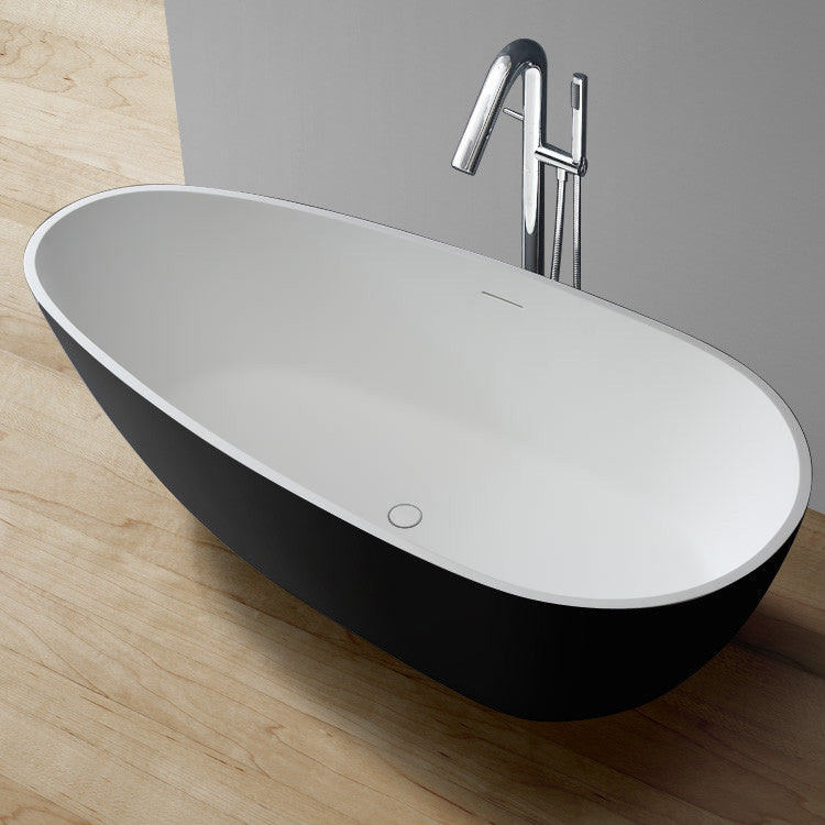 StoneArt Badewanne BS-505 schwarz-weiß 171x85 cm matt