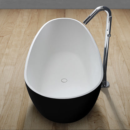 StoneArt Badewanne BS-505 schwarz-weiß 171x85 cm matt