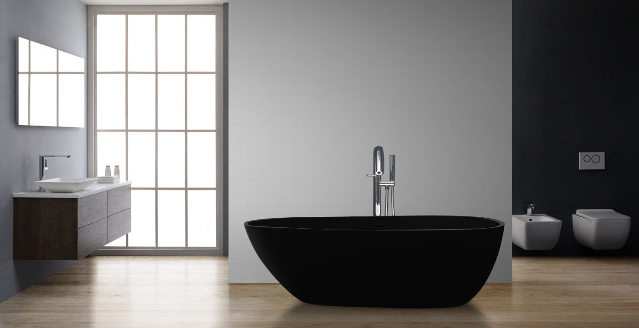 StoneArt Badewanne BS-505 schwarz 171x85 cm matt