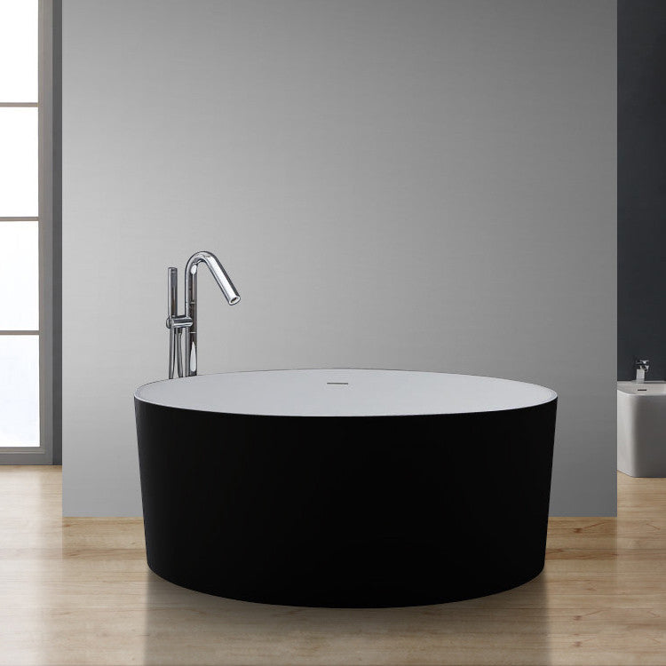 StoneArt Badewanne BS-507 schwarz-weiß 150x150 cm matt