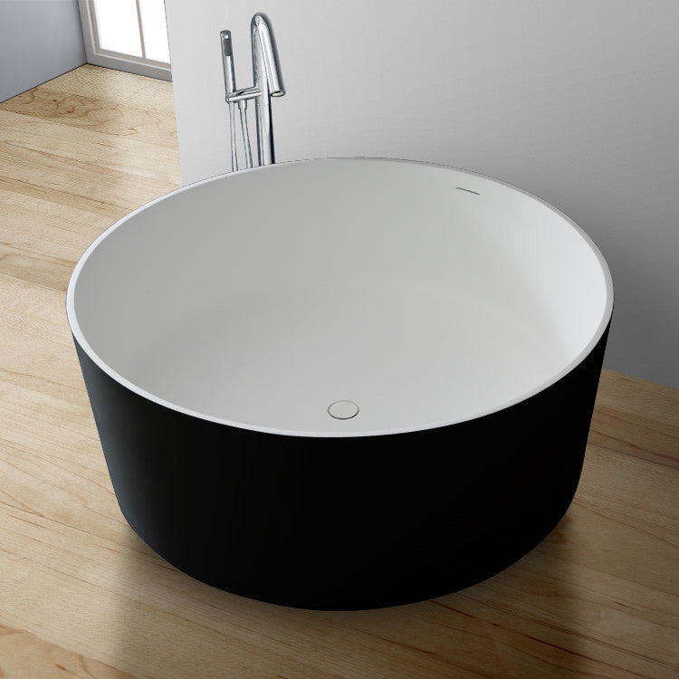 StoneArt Badewanne BS-507 schwarz-weiß 150x150 cm matt