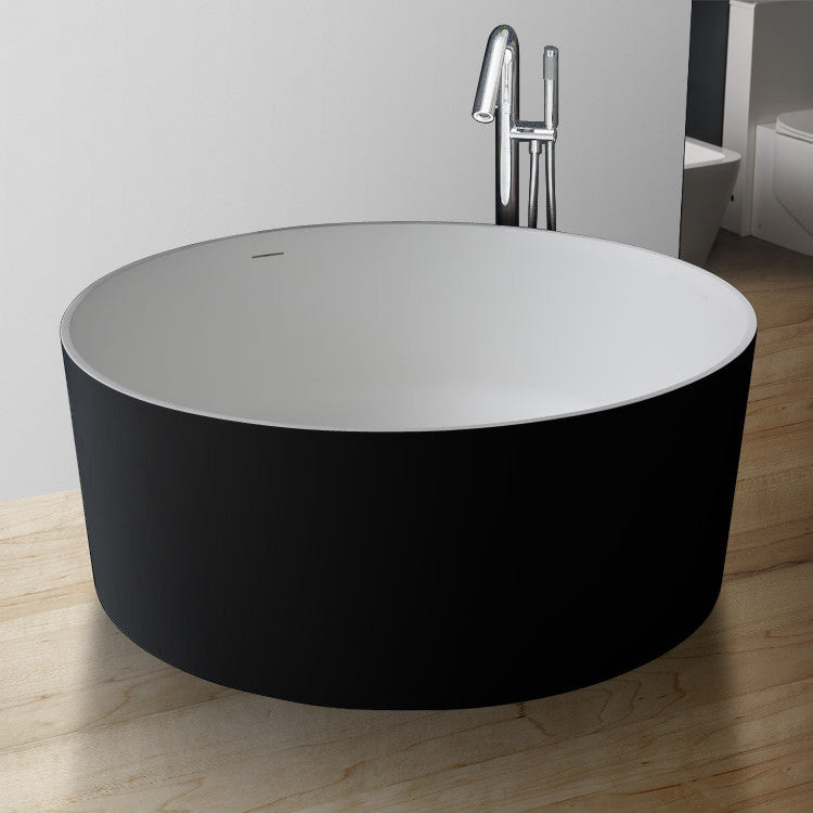 StoneArt Badewanne BS-507 schwarz-weiß 150x150 cm matt