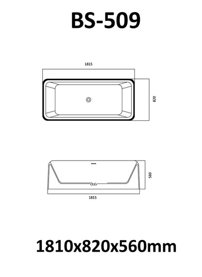 StoneArt Badewanne BS-509 weiß 181x82 cm glänzend