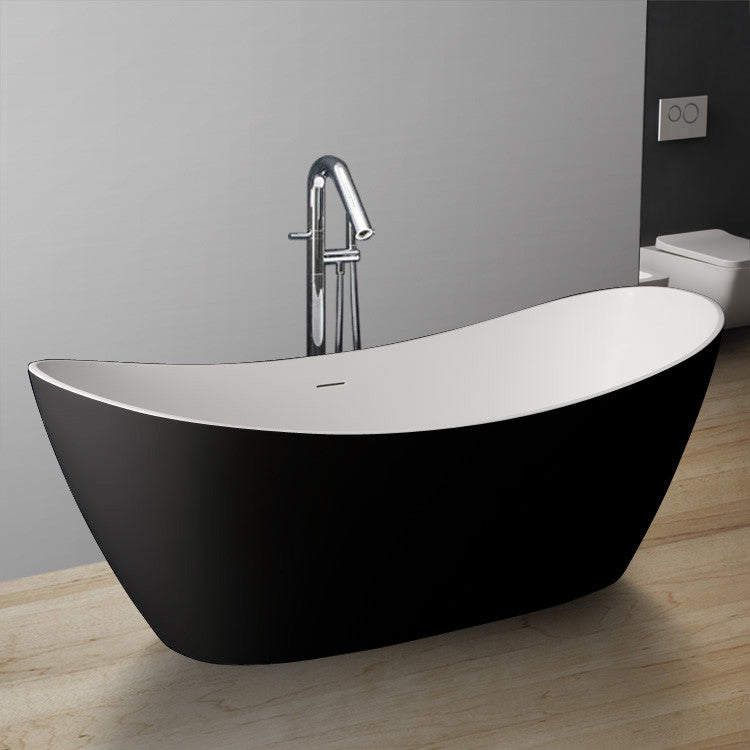 StoneArt Badewanne BS-526 schwarz-weiß 185x79 matt