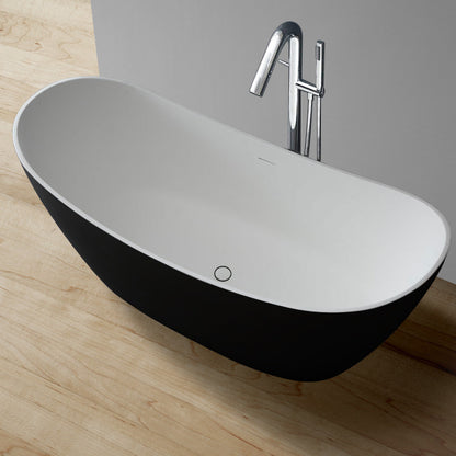 StoneArt Badewanne BS-526 schwarz-weiß 185x79 matt