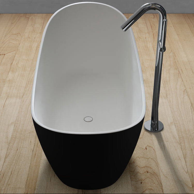 StoneArt Badewanne BS-526 schwarz-weiß 185x79 matt