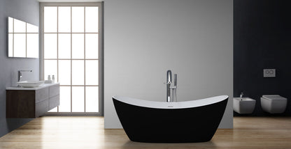 StoneArt Badewanne BS-526 schwarz-weiß 185x79 matt