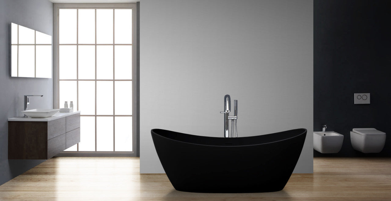 StoneArt Badewanne BS-526 schwarz 185x79 matt