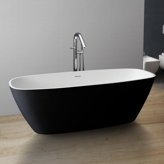 StoneArt Badewanne BS-528 schwarz-weiß 175x75 cm matt