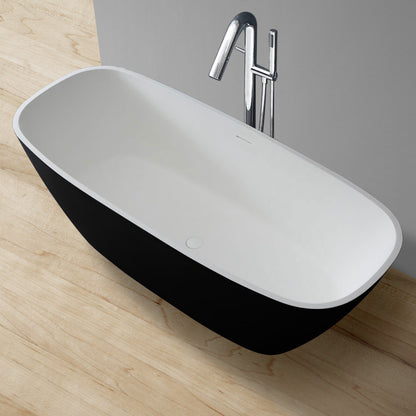 StoneArt Badewanne BS-528 schwarz-weiß 175x75 cm matt