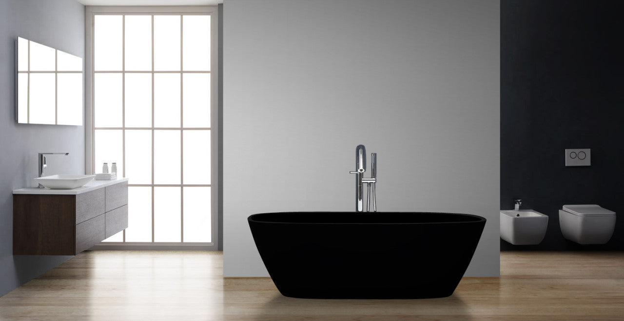 StoneArt Badewanne BS-528 schwarz 175x75 cm matt