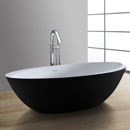 StoneArt Badewanne BS-531 schwarz-weiß 190x100 cm matt