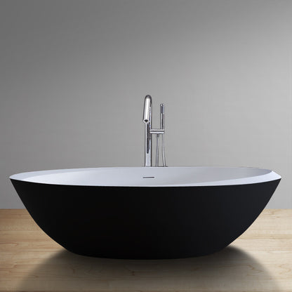 StoneArt Badewanne BS-531 schwarz-weiß 190x100 cm matt