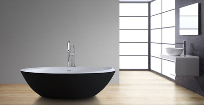 StoneArt Badewanne BS-531 schwarz-weiß 190x100 cm matt