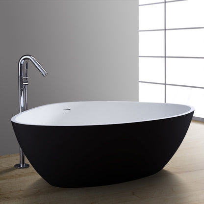 StoneArt Badewanne BS-533 schwarz-weiß 180x140 cm matt