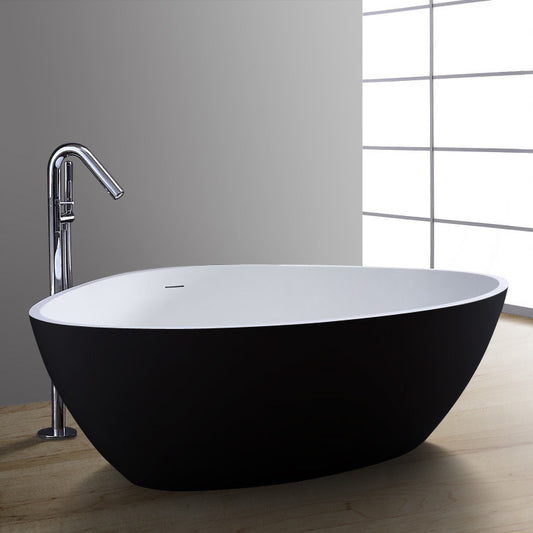 StoneArt Badewanne BS-533 schwarz-weiß 180x140 cm matt