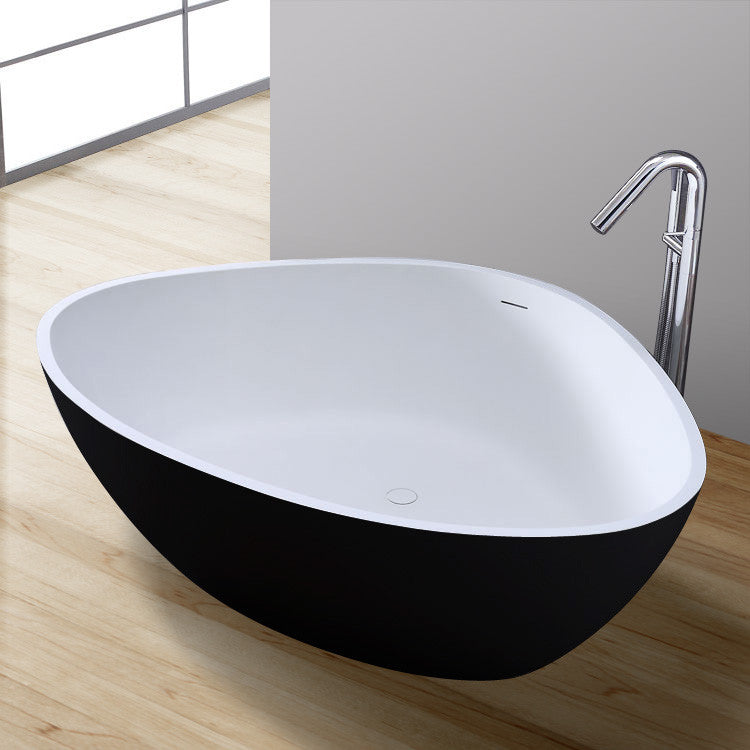 StoneArt Badewanne BS-533 schwarz-weiß 180x140 cm matt