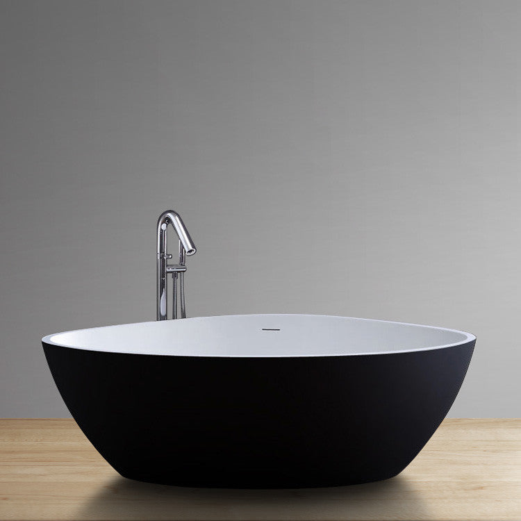 StoneArt Badewanne BS-533 schwarz-weiß 180x140 cm matt