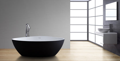 StoneArt Badewanne BS-533 schwarz-weiß 180x140 cm matt