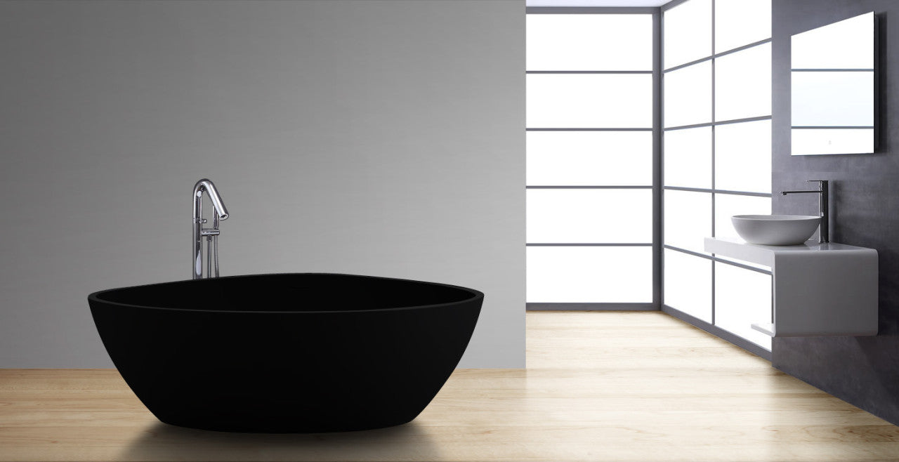 StoneArt Badewanne BS-533 schwarz 180x140 cm matt