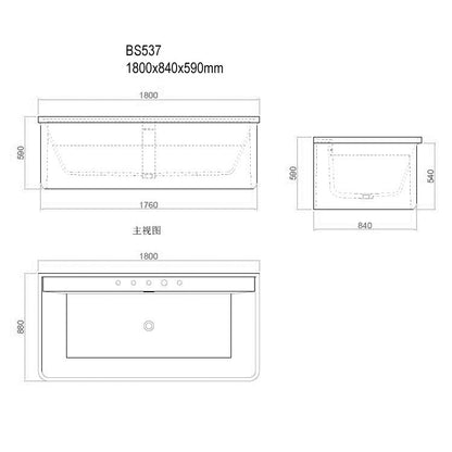 StoneArt Badewanne BS-537 weiß 190x100 cm matt