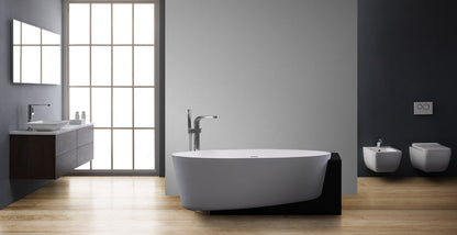 StoneArt Badewanne BS-550 schwarz-weiß 170x93 cm matt