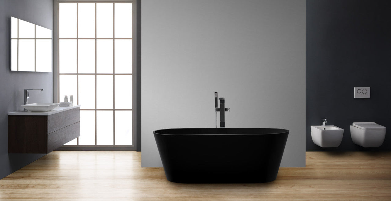 StoneArt Badewanne BS-553 schwarz 165x75 cm matt