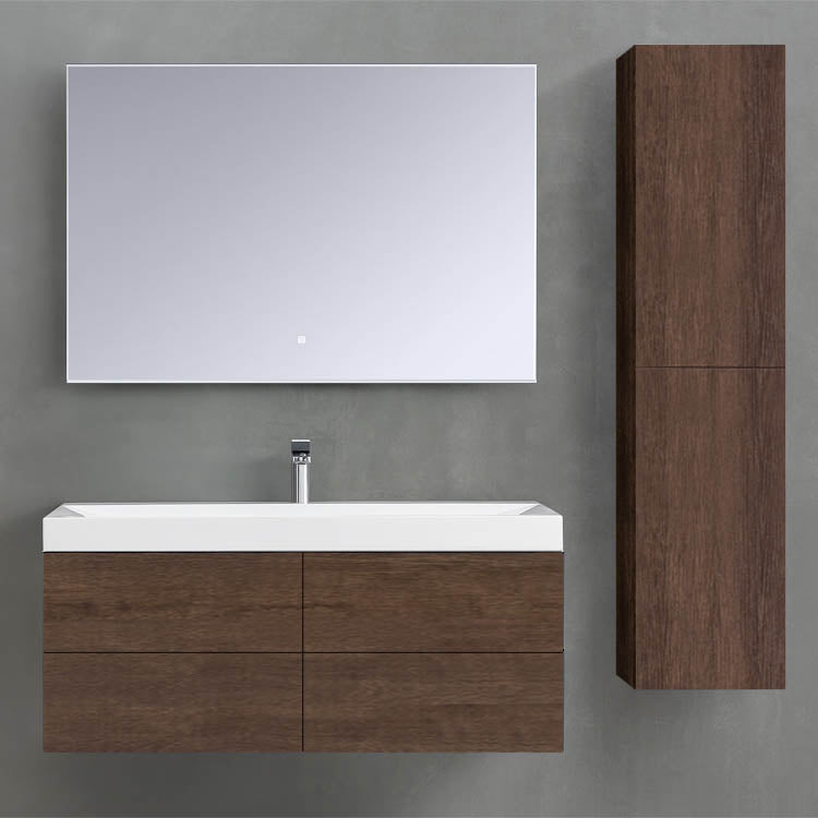 StoneArt Badmöbel Brugge BU-1201 Eiche dunkel 120x56 cm (mit/ohne Spiegel)
