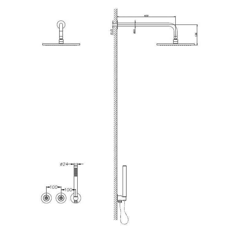 StoneArt Dolce 910750 chrome 15cm (Duschsystem Unterputz)