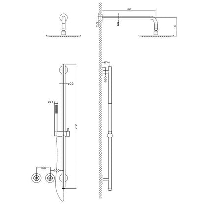 StoneArt Dolce 910760 chrome 91cm (Duschsystem Unterputz)