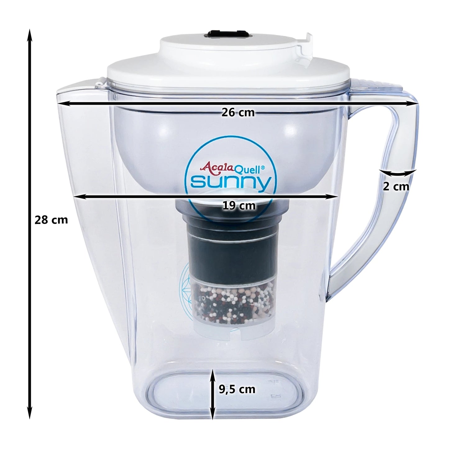 AcalaQuell® Sunny | 1,3 Liter für 1-2 Personen | verschiedene Farben | Einsteigerset groß