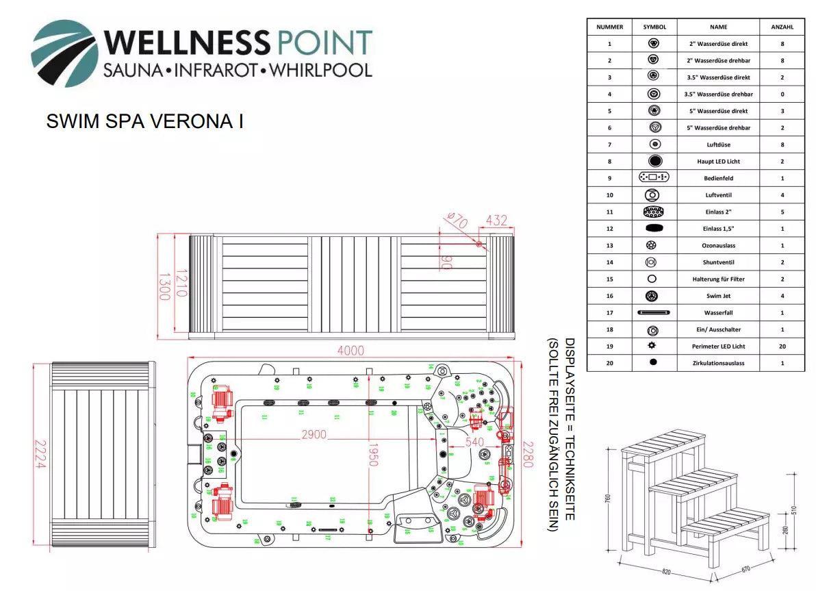 Swim Spa Verona I 400x230x131 cm