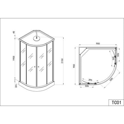 Sanotechnik Duschkabine Komplettduschkabine RELAX 1 90x90x215cm