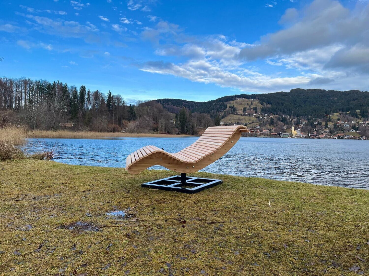 Doppelliege "Tegernsee" | Wellenliege mit Drehgestell | diverse Größen | optionales Gravurschild