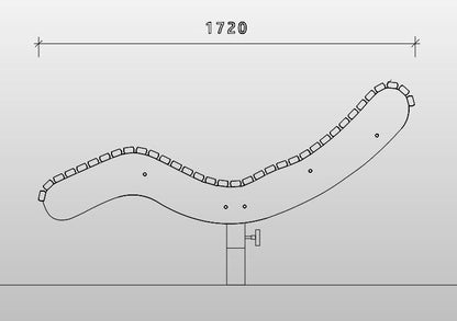 Drehliege Schwungliege "Walchensee" | Doppelliege mit Drehgestell zum Einbetonieren & Polster | diverse Größen | optionales Gravurschild